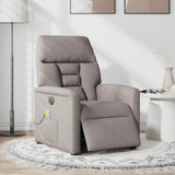 Fauteuil de massage inclinable électrique Taupe Tissu