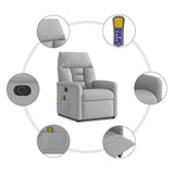 Fauteuil de massage inclinable électrique gris nuage tissu