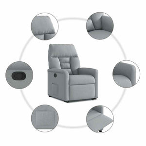 Fauteuil inclinable Gris clair Tissu