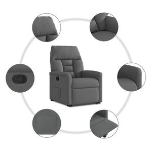 Fauteuil inclinable Gris foncé Tissu