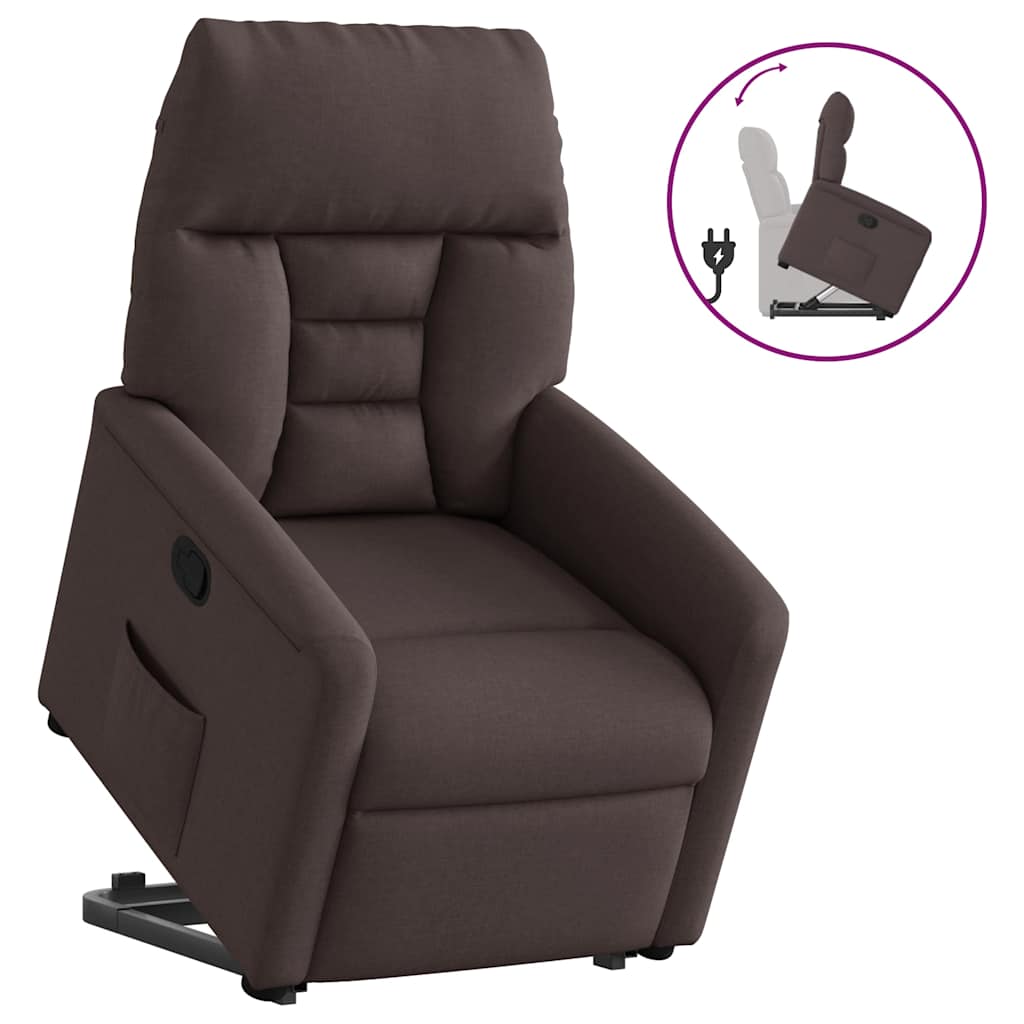 Fauteuil inclinable marron foncé tissu