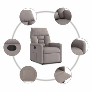 Fauteuil inclinable taupe tissu