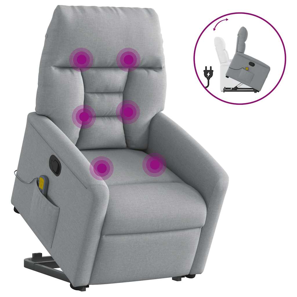Fauteuil de massage inclinable Gris clair Tissu