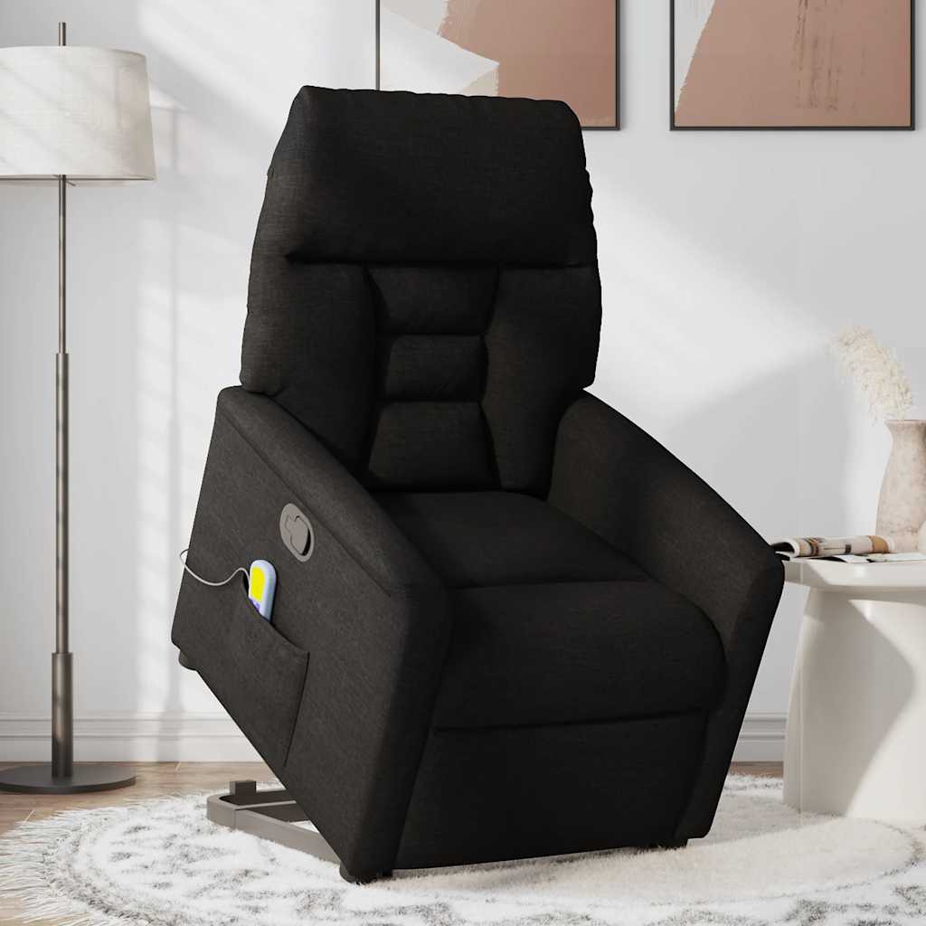 Fauteuil de massage inclinable Noir Tissu