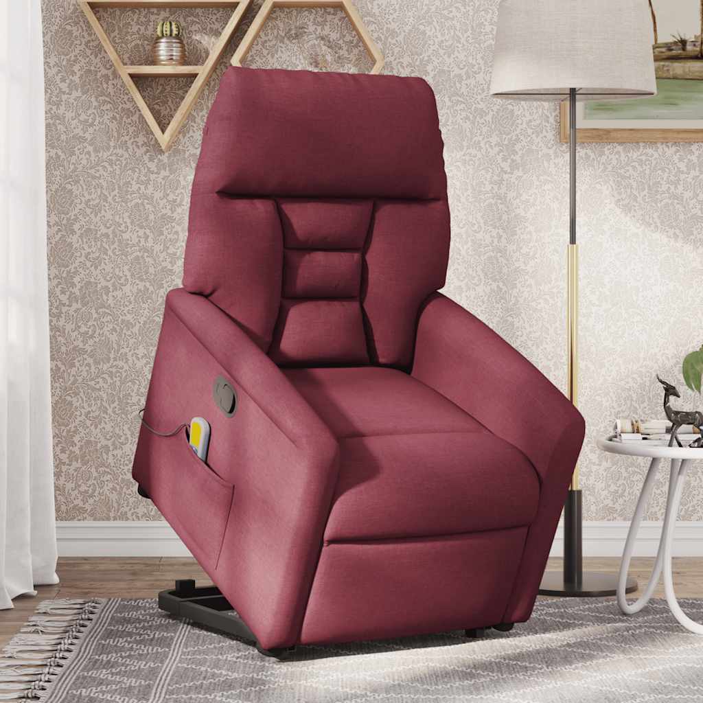 Fauteuil inclinable de massage Rouge bordeaux Tissu
