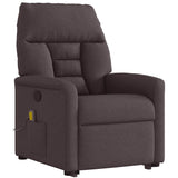 Fauteuil inclinable de massage Marron foncé Tissu