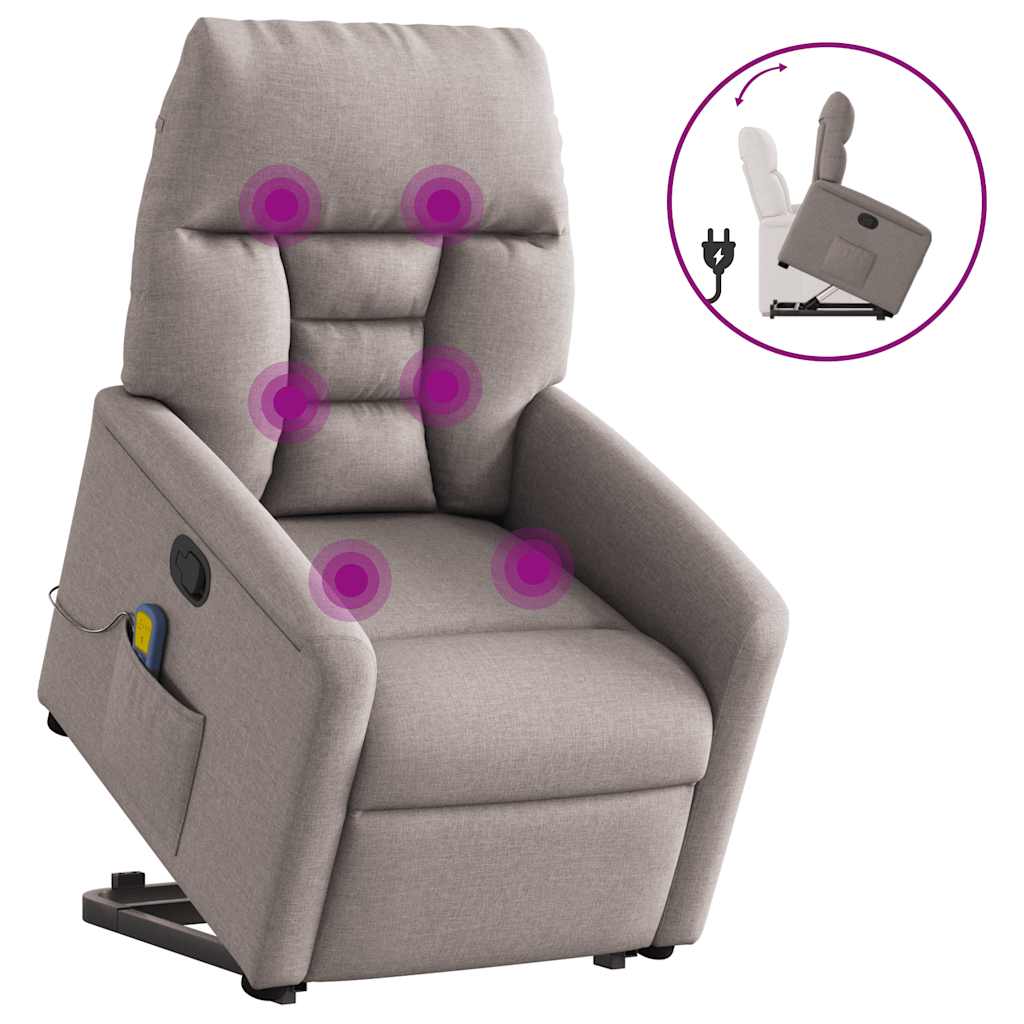 Fauteuil inclinable de massage Taupe Tissu