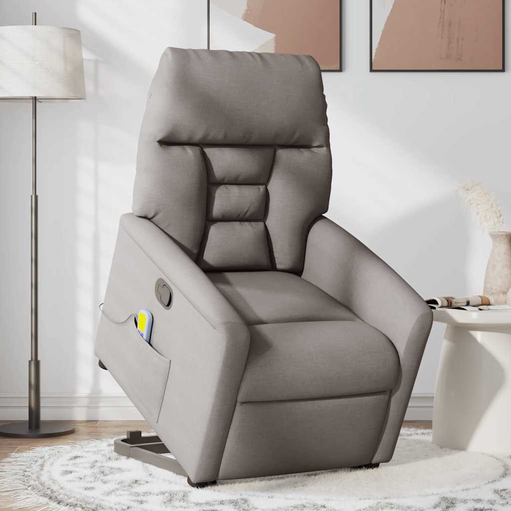 Fauteuil inclinable de massage Taupe Tissu