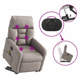 Fauteuil inclinable de massage Taupe Tissu