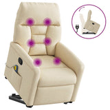 Fauteuil inclinable de massage Crème Tissu