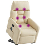 Fauteuil inclinable de massage Crème Tissu
