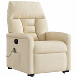 Fauteuil inclinable de massage Crème Tissu