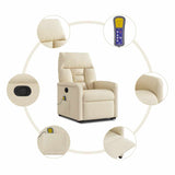 Fauteuil inclinable de massage Crème Tissu