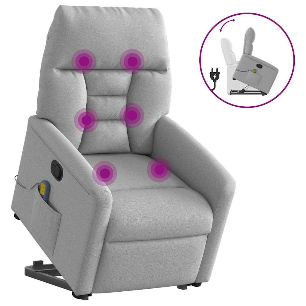 Fauteuil de massage inclinable gris nuage tissu