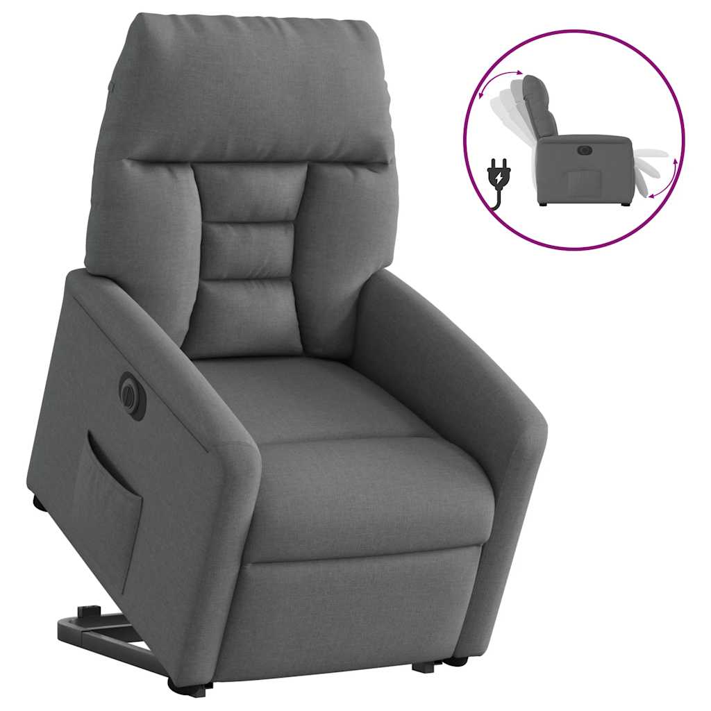 Fauteuil inclinable électrique gris foncé tissu