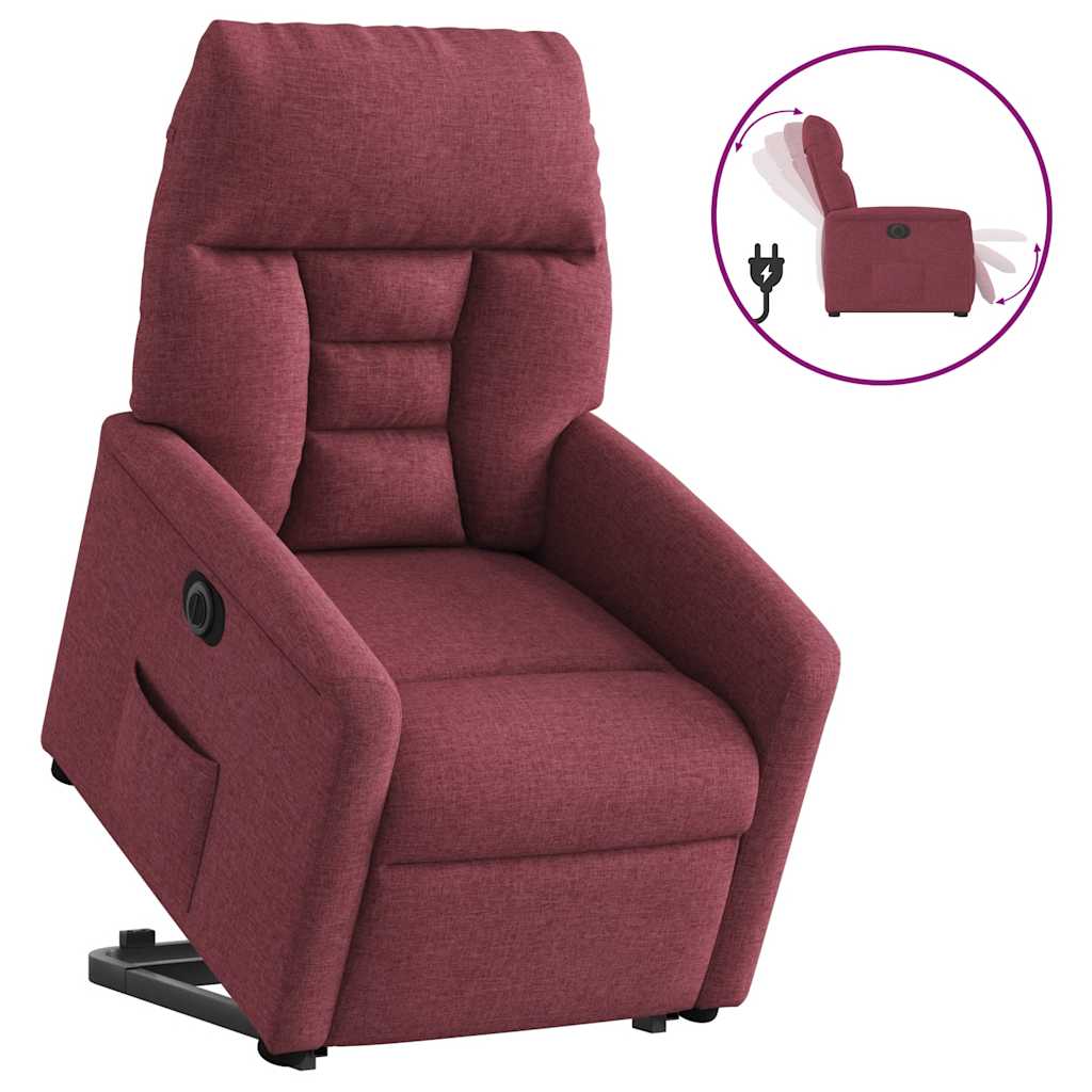 Fauteuil inclinable électrique rouge bordeaux tissu