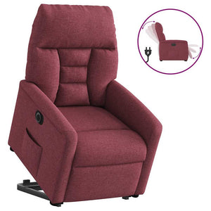 Fauteuil inclinable électrique rouge bordeaux tissu