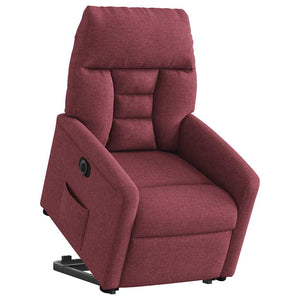 Fauteuil inclinable électrique rouge bordeaux tissu