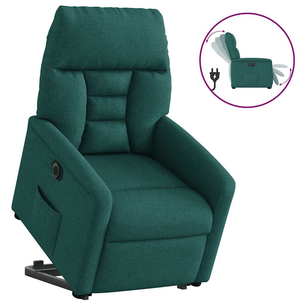 Fauteuil inclinable électrique vert foncé tissu