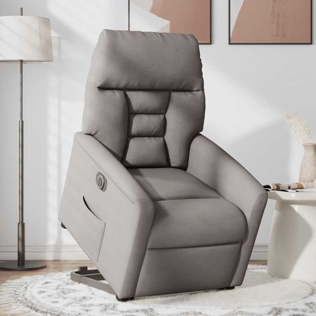 Fauteuil inclinable électrique taupe tissu