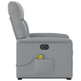 Fauteuil inclinable de massage électrique Gris clair Tissu