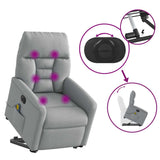 Fauteuil inclinable de massage électrique Gris clair Tissu
