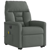 Fauteuil inclinable de massage électrique Gris foncé Tissu