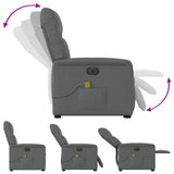Fauteuil inclinable de massage électrique Gris foncé Tissu