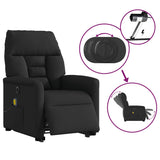 Fauteuil inclinable de massage électrique Noir Tissu
