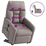 Fauteuil inclinable de massage électrique Taupe Tissu