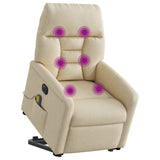 Fauteuil inclinable de massage électrique Crème Tissu