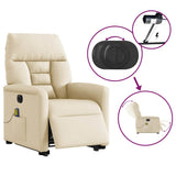 Fauteuil inclinable de massage électrique Crème Tissu