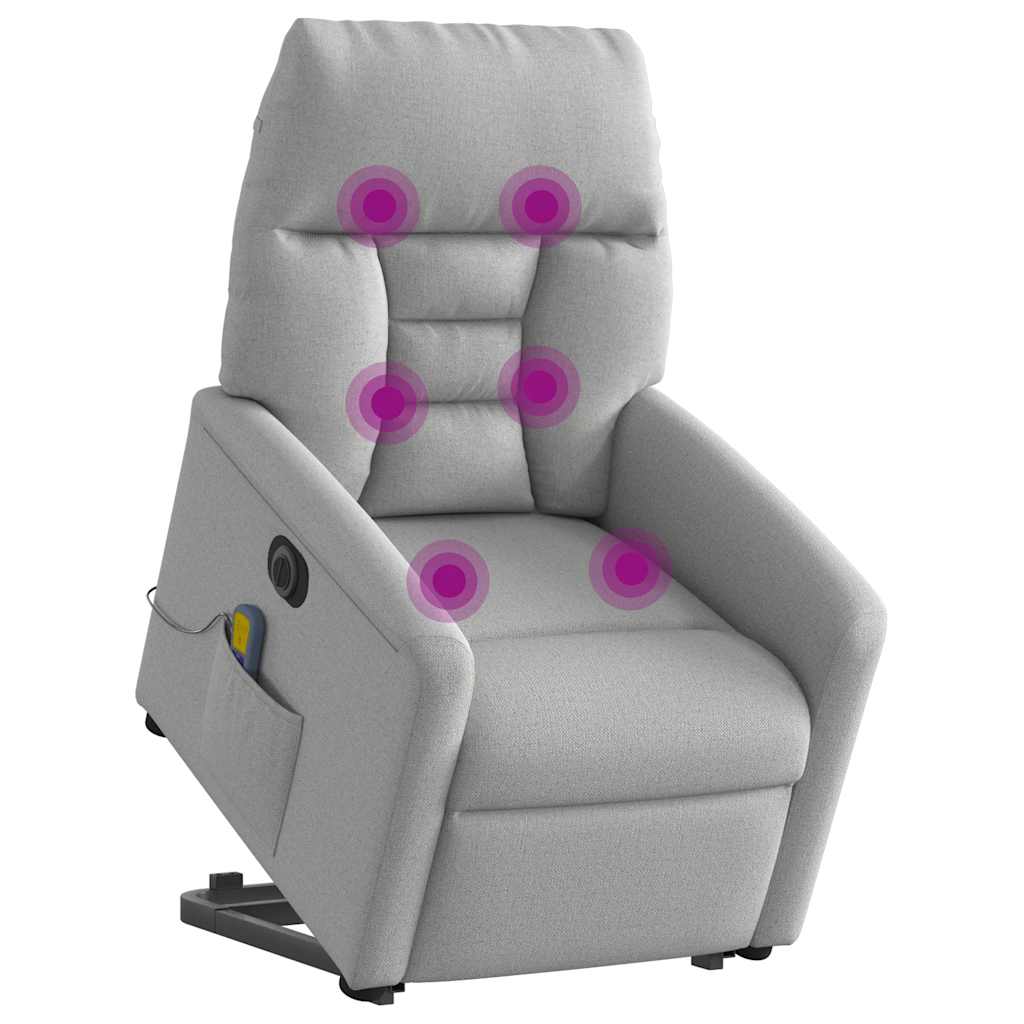 Fauteuil inclinable de massage électrique gris nuage tissu