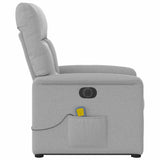 Fauteuil inclinable de massage électrique gris nuage tissu