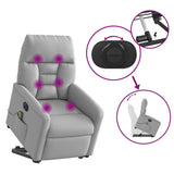 Fauteuil inclinable de massage électrique gris nuage tissu