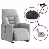 Fauteuil inclinable de massage électrique gris nuage tissu