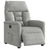 Fauteuil inclinable électrique gris clair tissu microfibre