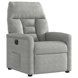 Fauteuil inclinable électrique gris clair tissu microfibre