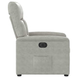 Fauteuil inclinable électrique gris clair tissu microfibre