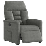 Fauteuil inclinable électrique gris foncé tissu microfibre