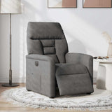 Fauteuil inclinable électrique gris foncé tissu microfibre