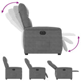 Fauteuil inclinable électrique gris foncé tissu microfibre