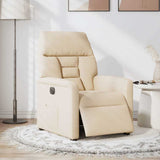 Fauteuil inclinable électrique beige tissu microfibre
