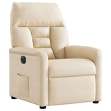 Fauteuil inclinable électrique beige tissu microfibre