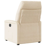Fauteuil inclinable électrique beige tissu microfibre