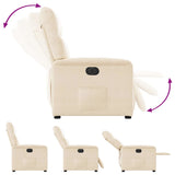 Fauteuil inclinable électrique beige tissu microfibre