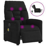 Fauteuil inclinable de massage électrique noir tissu microfibre