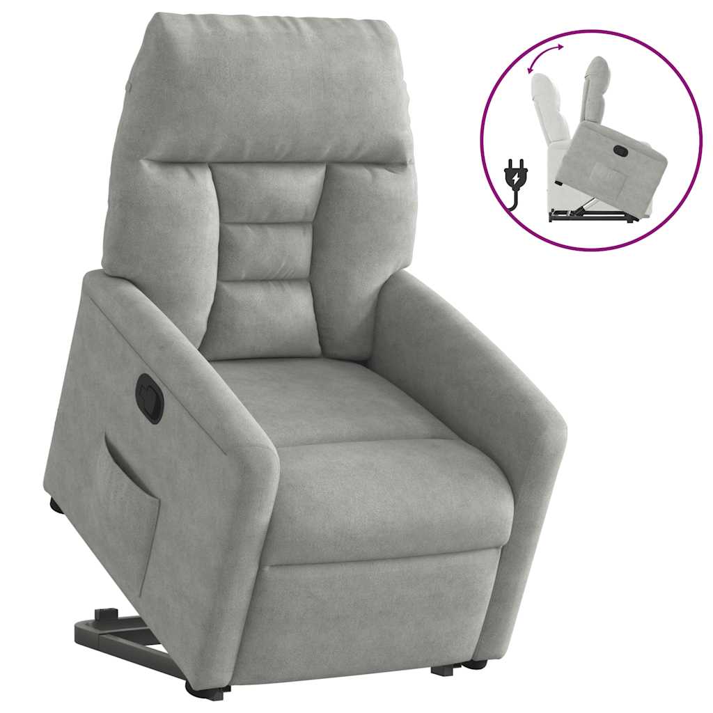 Fauteuil inclinable gris clair tissu microfibre
