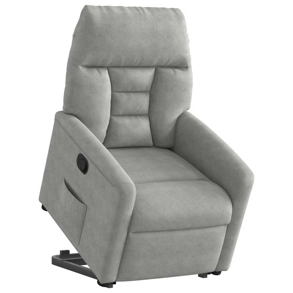 Fauteuil inclinable gris clair tissu microfibre