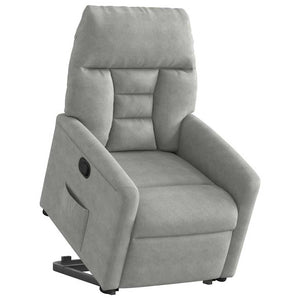 Fauteuil inclinable gris clair tissu microfibre